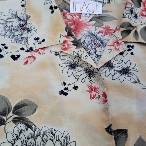Image Satin Floral Print Blouse - Picture 5 of 9